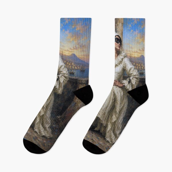 Item preview, Female Pulcinella – The Italian Jester painting. designed and sold by GalleryKauffeld.