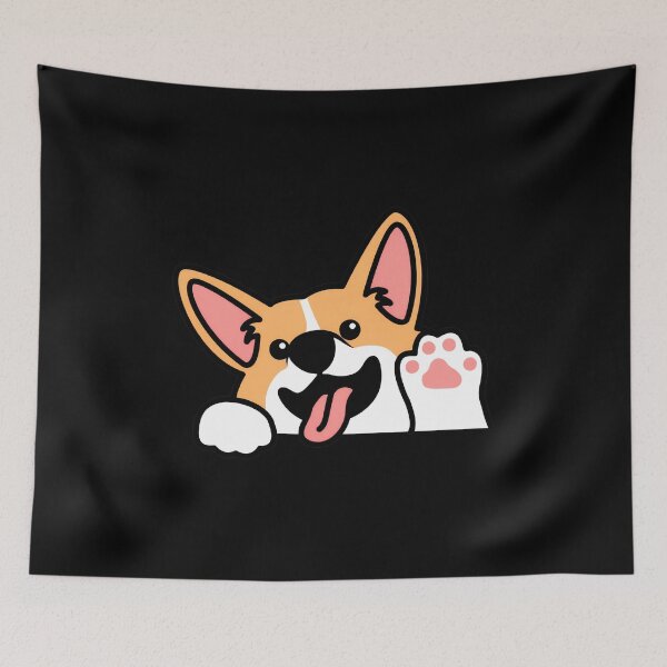 Item preview, Cute Waving Corgi Dog Pal Greeting designed and sold by Dmo3HarkoArt.