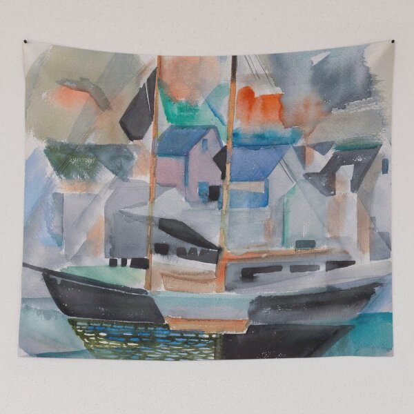 Item preview, Schooner with Reflection watercolor and pencil on paper nautical seascape fine art painting print by William Zorach designed and sold by Jéanpaul  Ferro.