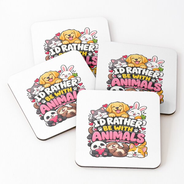 Item preview, I’d Rather Be With Animals Cute Animal Lover Minimalist Design designed and sold by Lovestickerco.
