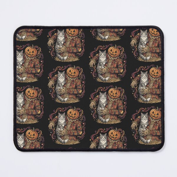 Item preview, Scarecrow Pumpkin Head Hugging Stray Cat Halloween designed and sold by MewSpooky.