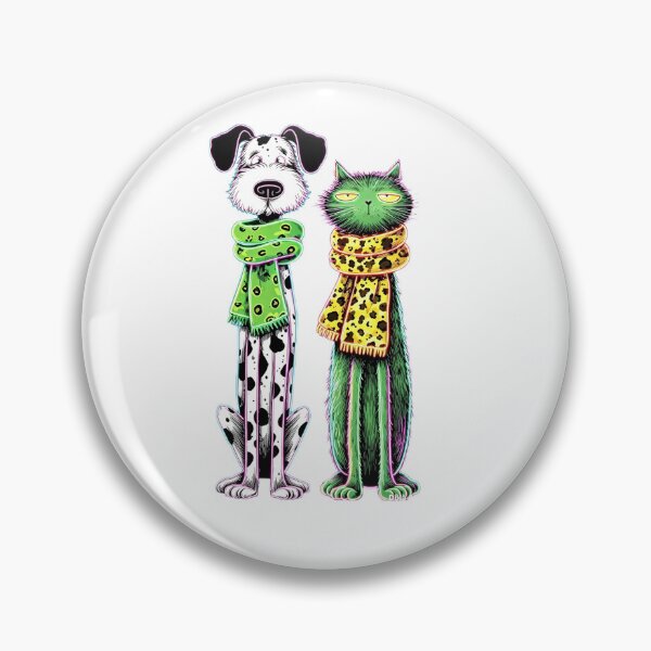 Item preview, Dog & Cat with Cozy Scarves designed and sold by MyCalmDraw.