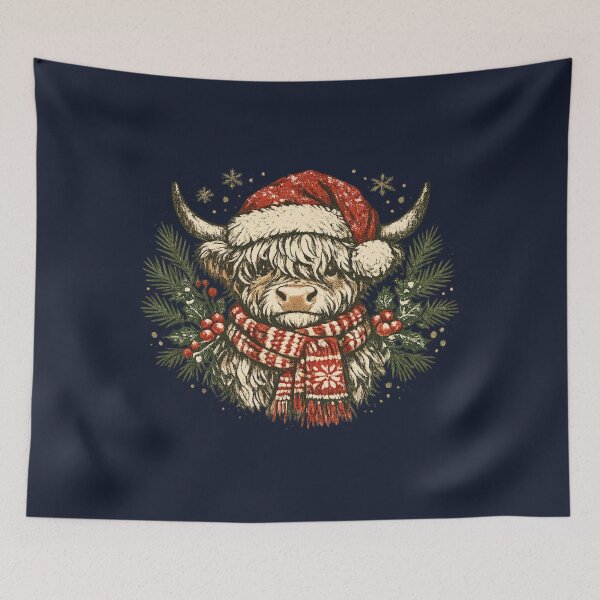 Item preview, Cute Christmas Highland Cow – Festive Rustic Farmhouse Holiday Winter Gift designed and sold by Artycom.