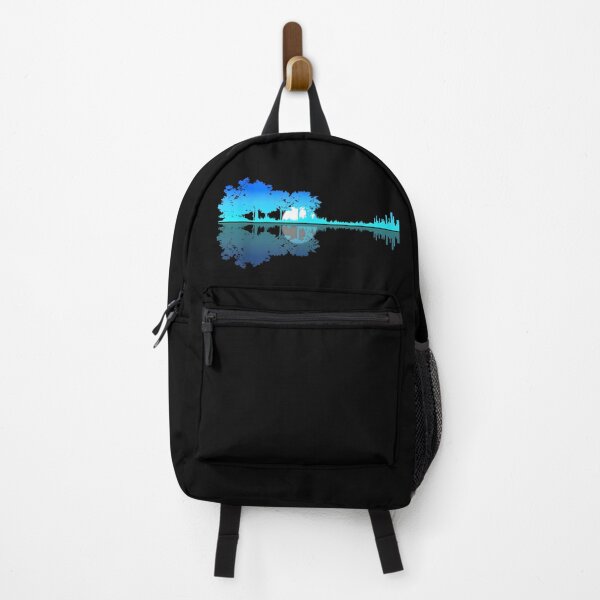 Item preview, Acoustic Guitar Forest Nature Lake Reflection Blue Graphic designed and sold by PrintPit-Ds.