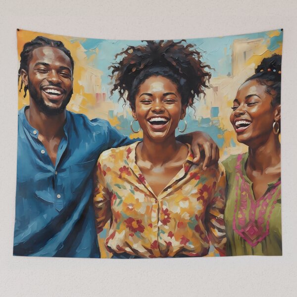 Item preview, Joyful Siblings in Vibrant Color designed and sold by ArtFrameStudio.