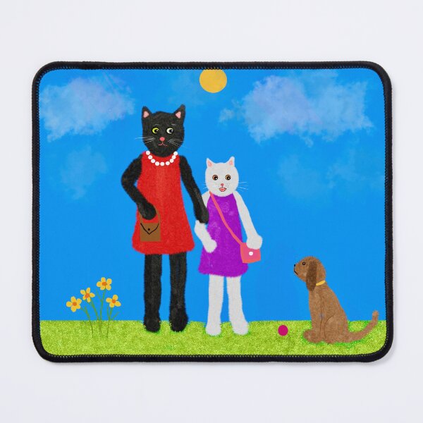 Item preview, Two Cats and a Dog in Park designed and sold by Elaine M Hayward .