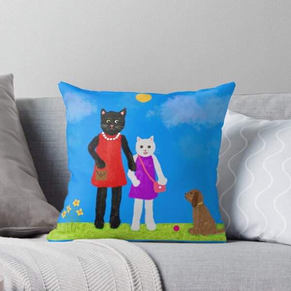 Item preview, Two Cats and a Dog in Park designed and sold by Elaine M Hayward .