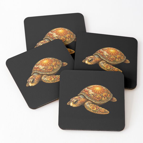 Item preview, Resting Sea Turtle | Ocean Floral Art Collection designed and sold by Zaru Art Studio.