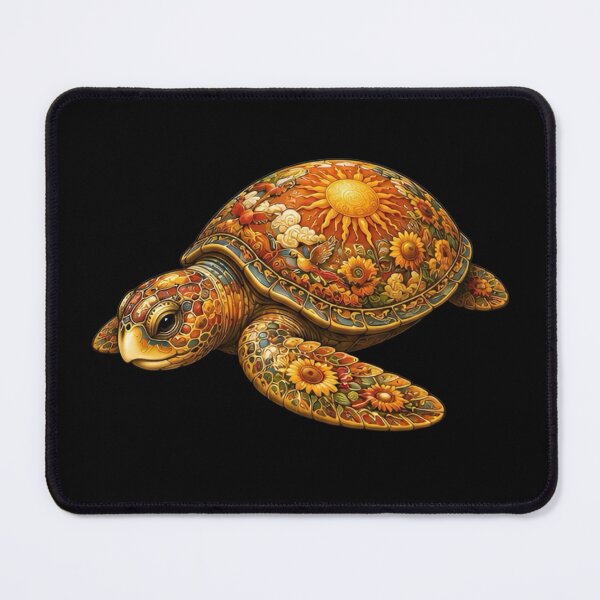 Item preview, Resting Sea Turtle | Ocean Floral Art Collection designed and sold by Zaru Art Studio.