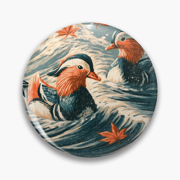 Item preview, Ukiyo-e Mandarin Ducks Japanese Woodblock Print designed and sold by GrinGalore.