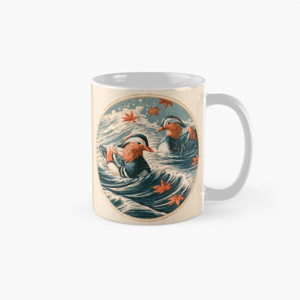 Item preview, Ukiyo-e Mandarin Ducks Japanese Woodblock Print designed and sold by GrinGalore.