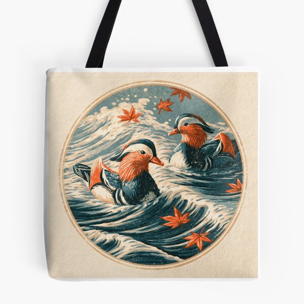 Item preview, Ukiyo-e Mandarin Ducks Japanese Woodblock Print designed and sold by GrinGalore.