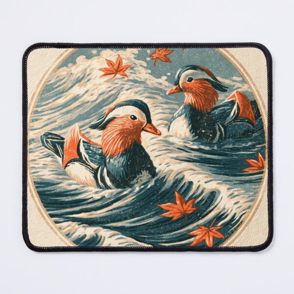 Item preview, Ukiyo-e Mandarin Ducks Japanese Woodblock Print designed and sold by GrinGalore.