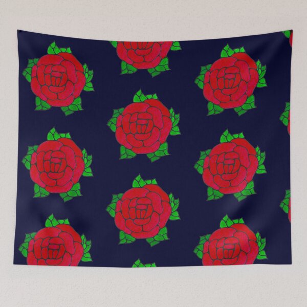 Item preview, Classic Vintage Glass Lamp Mosaic Red Rose Hand Drawn Markers Nostalgic Night Sky Background designed and sold by BOKEbyTC.