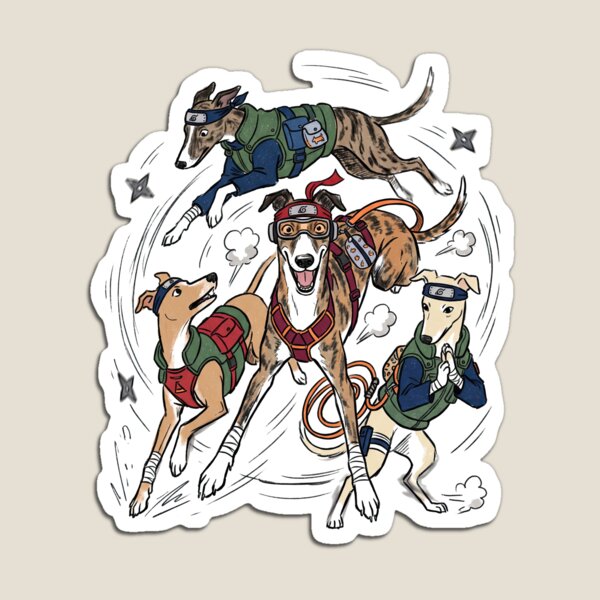 Item preview, Whippet Ninja Squad Dynamic Action Illustration designed and sold by Flying Doggo.