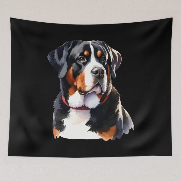 Item preview, Watercolor Swiss Mountain Dog Portrait designed and sold by Dmo3HarkoArt.