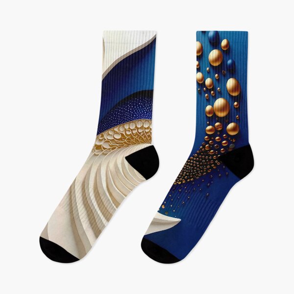 Item preview, Geometric Spiral in Blue Gold and White designed and sold by Vicky Brago-Mitchell®.