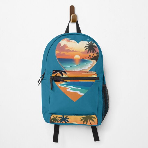 Item preview, Vintage Beach Vibes - Warm Retro Sunset Tones and Turquoise Ocean designed and sold by Beachy.