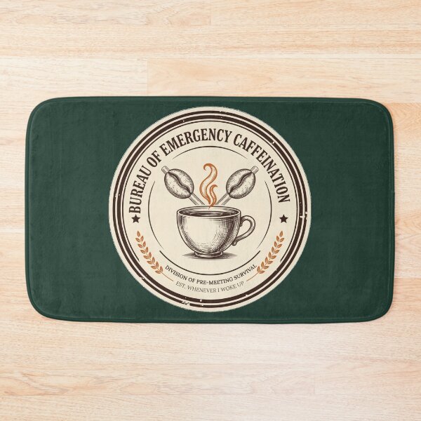 Item preview, Bureau of Emergency Caffeination - Funny Coffee Lover Badge designed and sold by HeeShirt.