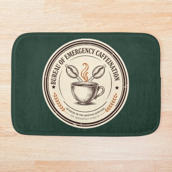 Item preview, Bureau of Emergency Caffeination - Funny Coffee Lover Badge designed and sold by HeeShirt.