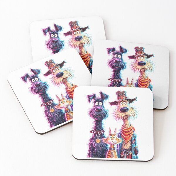 Item preview, Cowboy Dogs & Cat Trio designed and sold by MyCalmDraw.