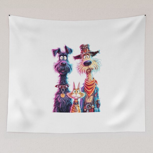 Item preview, Cowboy Dogs & Cat Trio designed and sold by MyCalmDraw.