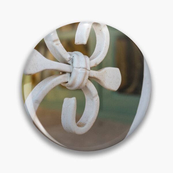 Item preview, Wrought Iron Decorative Railing Detail Closeup With White Vintage Scrollwork and Architectural Ornament designed and sold by Nmallia.