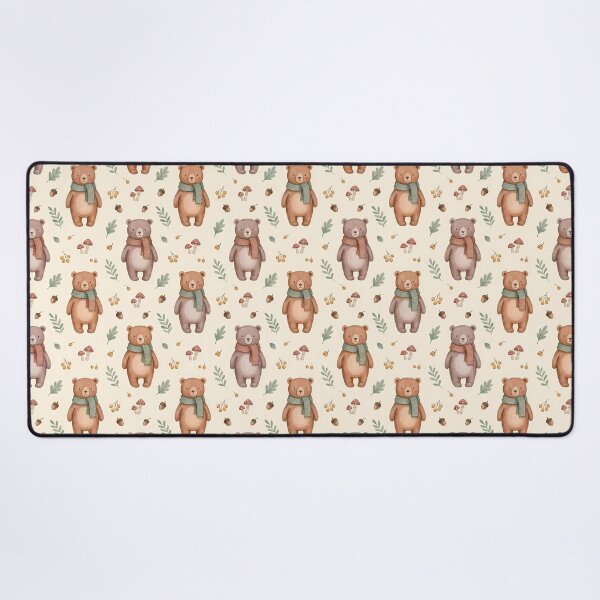 Item preview, Cozy Woodland Bear Pattern – Cute Teddy Bear & Forest Cottagecore designed and sold by CozyArtistryShop.