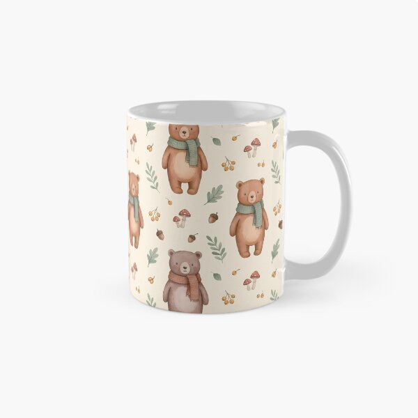 Item preview, Cozy Woodland Bear Pattern – Cute Teddy Bear & Forest Cottagecore designed and sold by CozyArtistryShop.