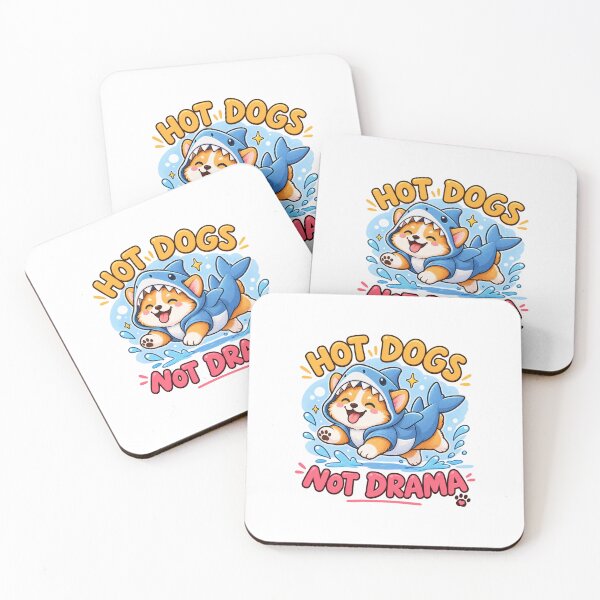 Item preview, Hot Dogs Not Drama – Funny Corgi Shark designed and sold by JPCuteDesign.