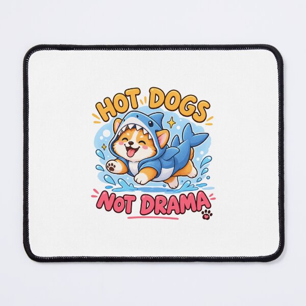Item preview, Hot Dogs Not Drama – Funny Corgi Shark designed and sold by JPCuteDesign.