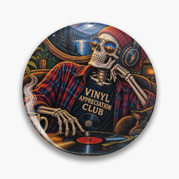 Item preview, Vinyl Appreciation Club – Retro Skeleton Record Lover designed and sold by thewandswant.