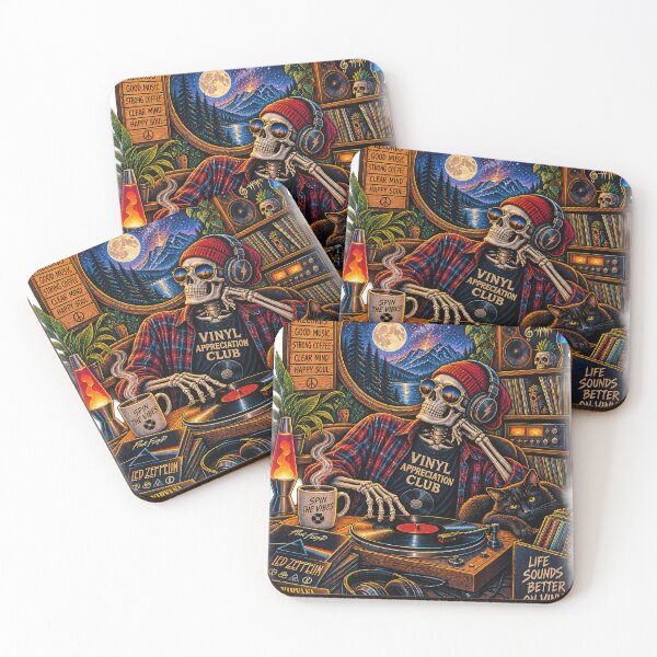 Item preview, Vinyl Appreciation Club – Retro Skeleton Record Lover designed and sold by thewandswant.