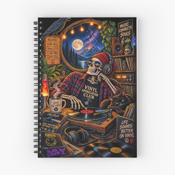 Item preview, Vinyl Appreciation Club – Retro Skeleton Record Lover designed and sold by thewandswant.