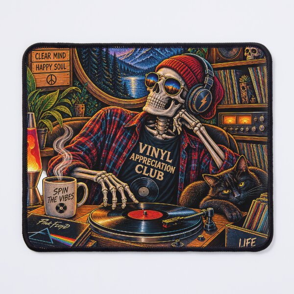 Item preview, Vinyl Appreciation Club – Retro Skeleton Record Lover designed and sold by thewandswant.