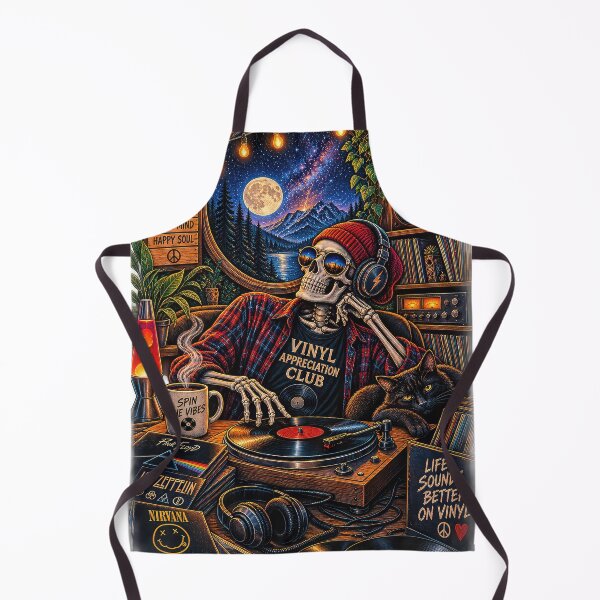 Item preview, Vinyl Appreciation Club – Retro Skeleton Record Lover designed and sold by thewandswant.
