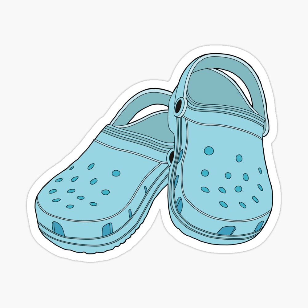 light blue and yellow crocs