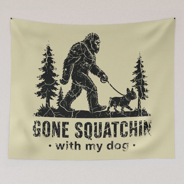 Item preview, Gone Squatchin Bigfoot French Bulldog Cryptid Outdoorsy designed and sold by Y-Vibes.