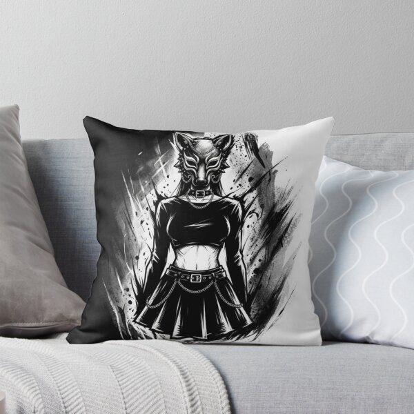 Item preview, Forest Wolf Mask Girl Portrait - Black and White designed and sold by CaylaTay.