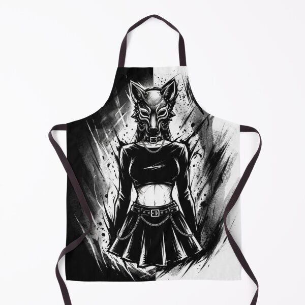 Item preview, Forest Wolf Mask Girl Portrait - Black and White designed and sold by CaylaTay.