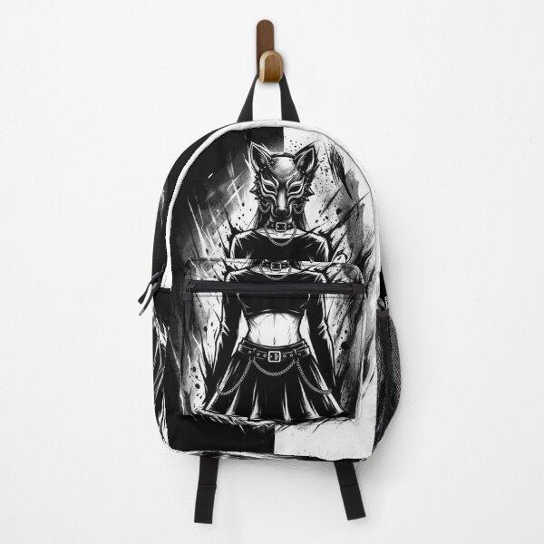 Item preview, Forest Wolf Mask Girl Portrait - Black and White designed and sold by CaylaTay.