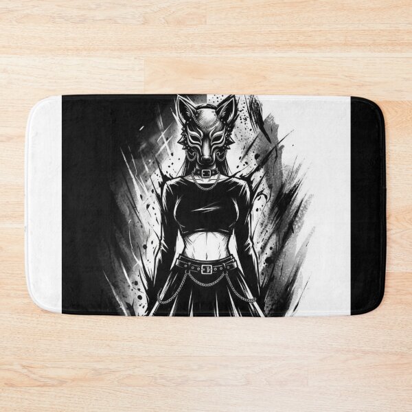 Item preview, Forest Wolf Mask Girl Portrait - Black and White designed and sold by CaylaTay.