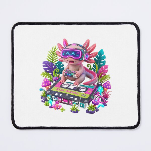 Item preview, 3D Cyberpunk Axolotl Retro Gamer - Vivid Neon Clay Style T-Shirt Design designed and sold by Inky Atlas.