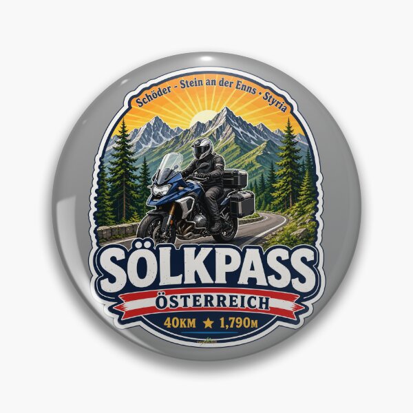 Item preview, Sölk Pass, Styria, Austria Solkpass Austria Motorcycle Sticker TShirt 01 designed and sold by OuterShellUK.
