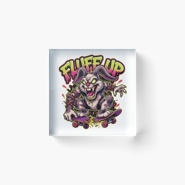 Item preview, Fluff Up Bunny Skateboard Monster Character designed and sold by TeeDesignMaster.