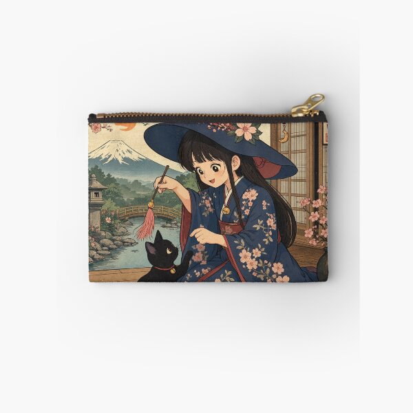 Item preview,  Retro Anime Manga Witch and cat playing together designed and sold by Vintage Designs +.