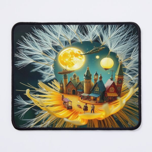 Item preview, Hidden wonders in a dandelion bloom – a magical miniature city full of light, fantasy & delicate details designed and sold by FotoworldEdel.