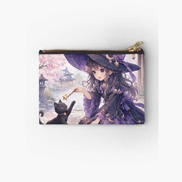 Item preview,  Retro Anime Manga Witch and cat playing together designed and sold by Vintage Designs +.