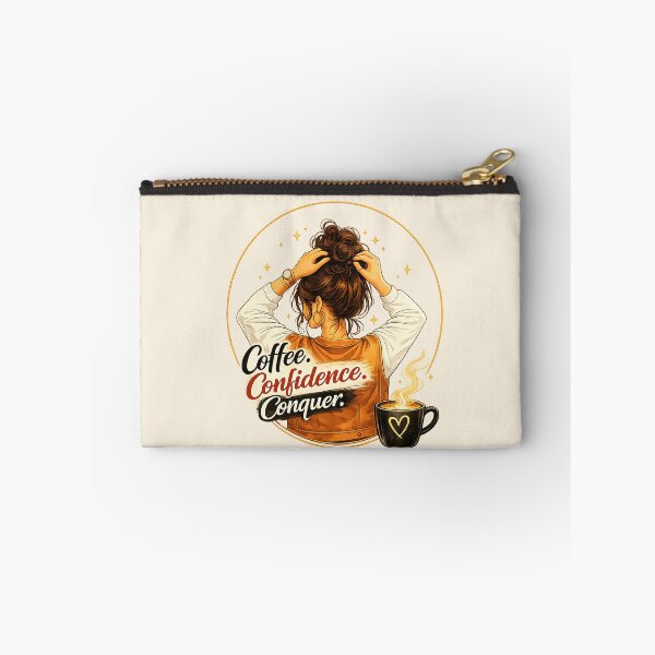 Item preview, Coffee Confidence Conquer - illustration of female motivation designed and sold by ElleMind.