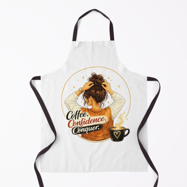 Item preview, Coffee Confidence Conquer - illustration of female motivation designed and sold by ElleMind.